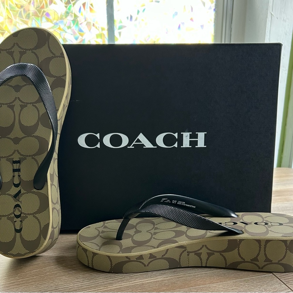 Coach Signature Lynn Wedge Flip Flop